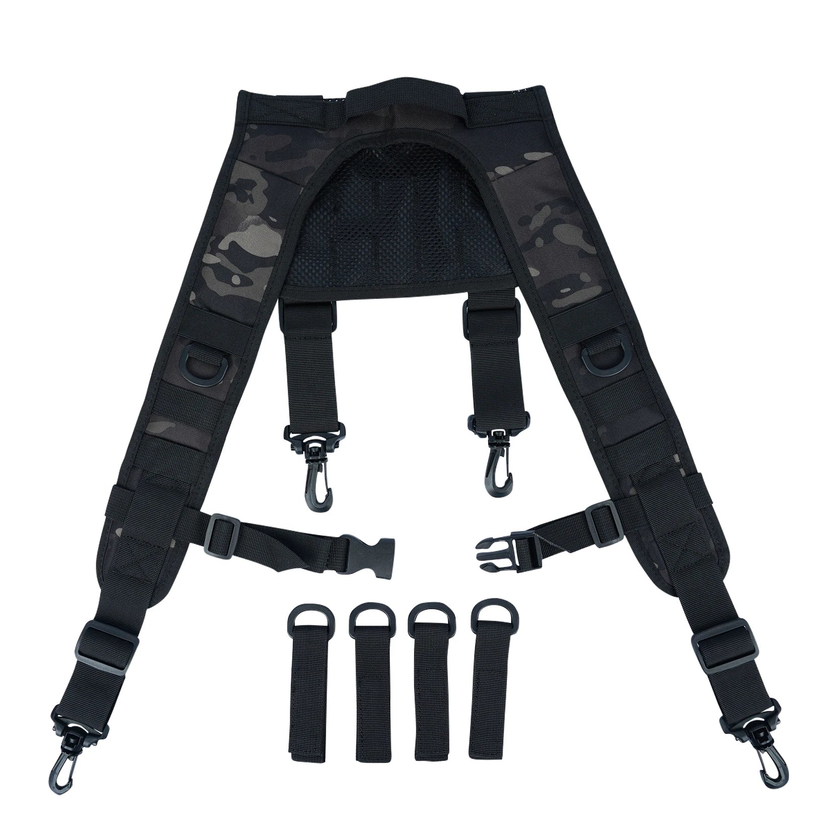 Police Duty Suspenders &ndash; Adjustable Straps and 4 Tool Loops OH001-Black Camo