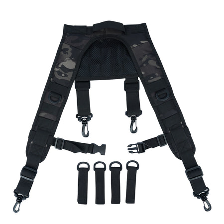Police Duty Suspenders &ndash; Adjustable Straps and 4 Tool Loops OH001-Black Camo