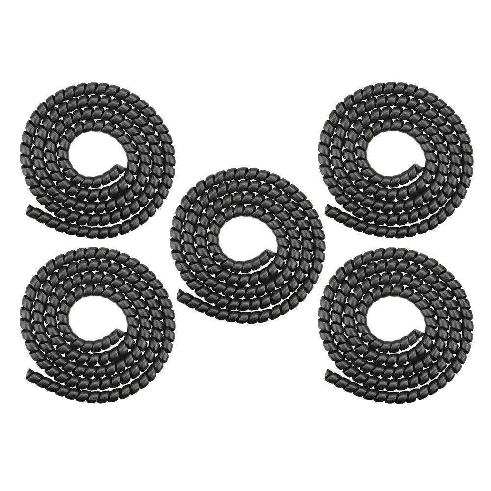 1.3m Spiral Cable Protector For M365 Pro 2 And Bicycles 5Pcs Black