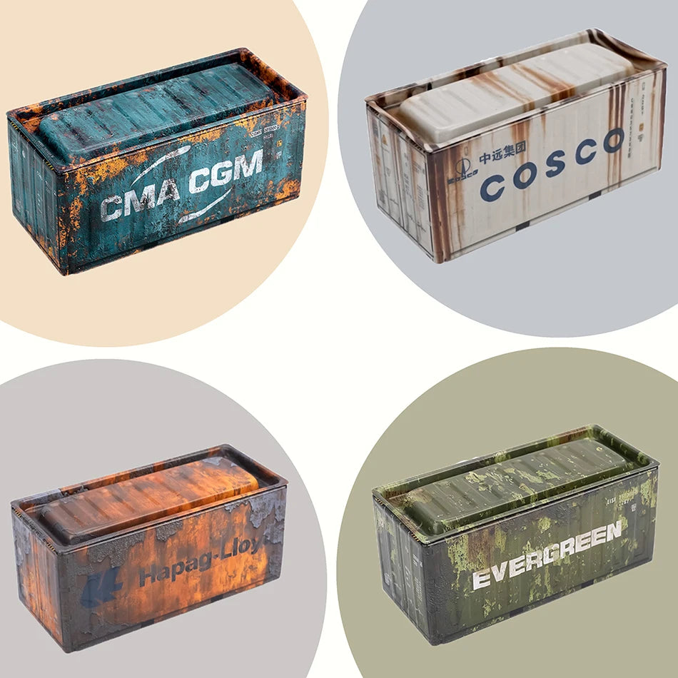 Coolplay Retro Industrial Iron Mini Storage Box Set &ndash; Creative Desktop Decoration 4pcs K / no dolls