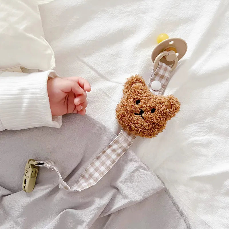 Cute Bear Pacifier Clip Chain for Infants