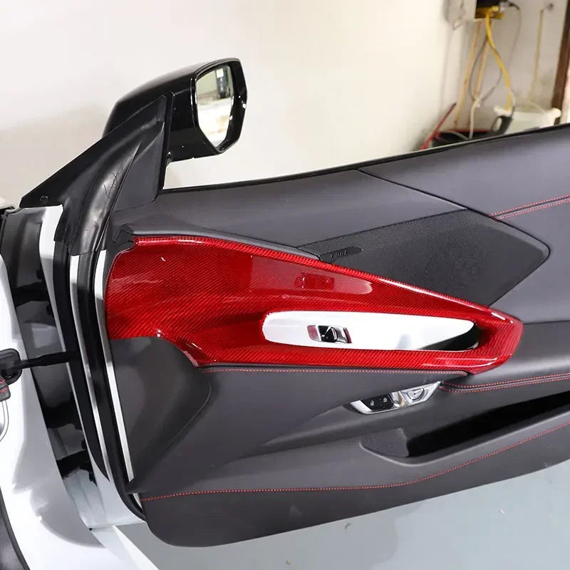 Ramka przycisku podnoszenia szyby z włókna węglowego Corvette C8