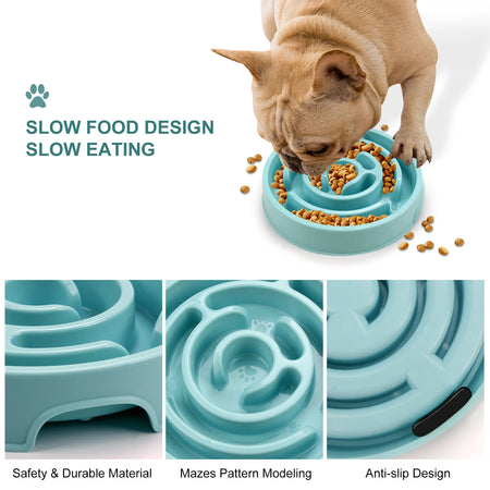 Pet Dog Slow Feeder Bowl &ndash; Anti-Gulping Design for Healthy Eating