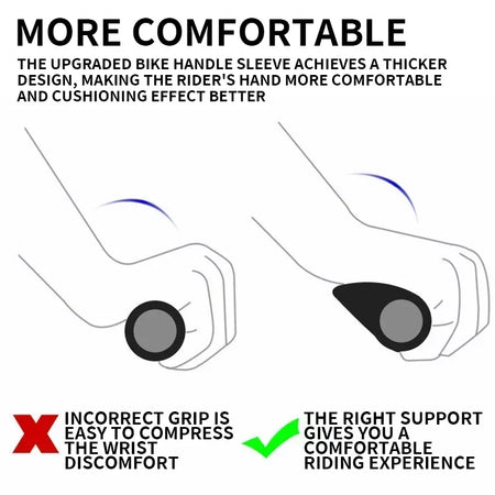 BUCKLOS Ergonomic Non-Slip Bike Handlebar Grips with Shock Absorption