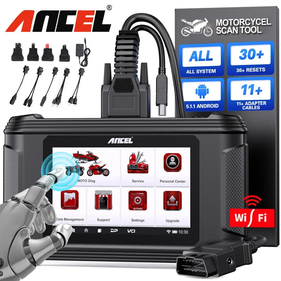 Ancel MT500 Pro Moto Scanner Alle Systemer ECU Kodning OBD2