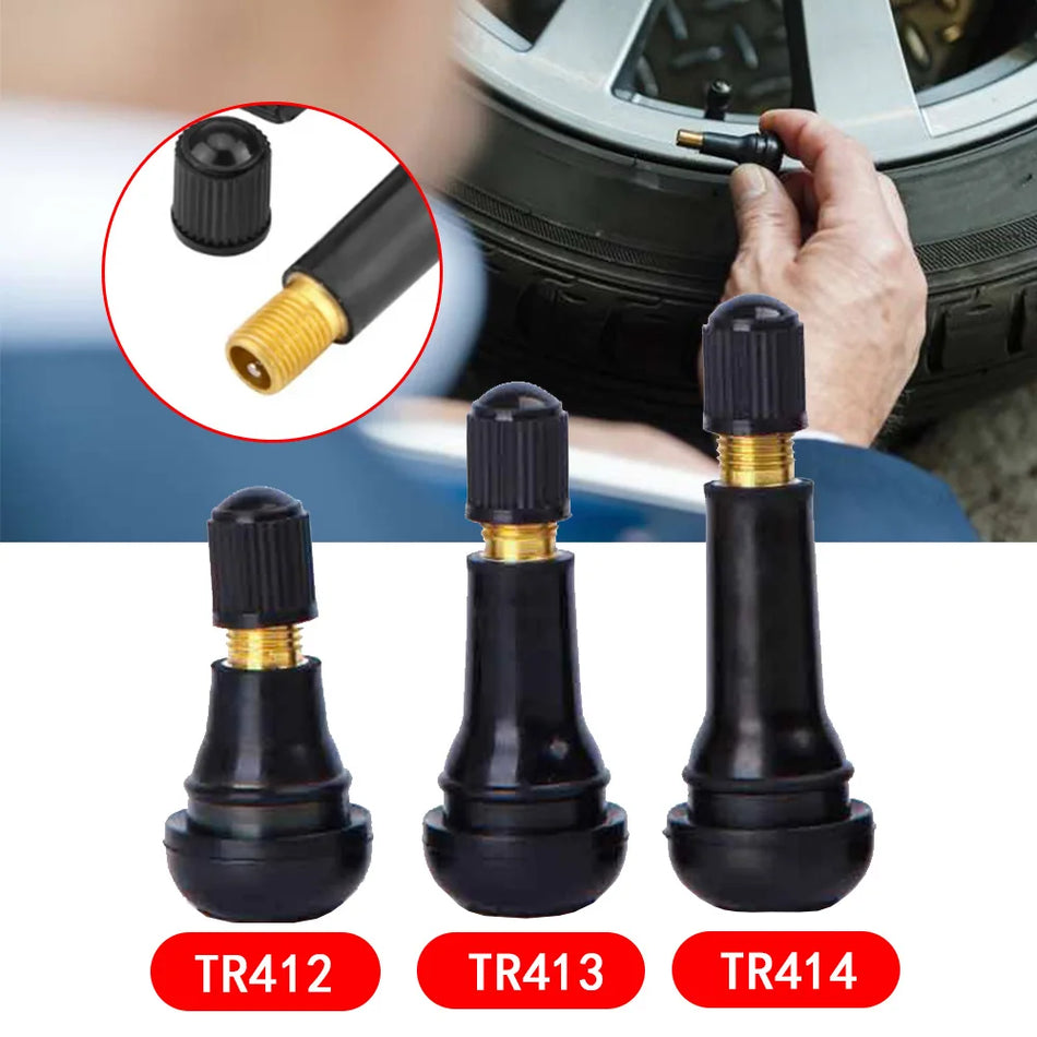 Pack de 100 tiges de valve de pneu tubeless noires TR412 TR413 TR414
