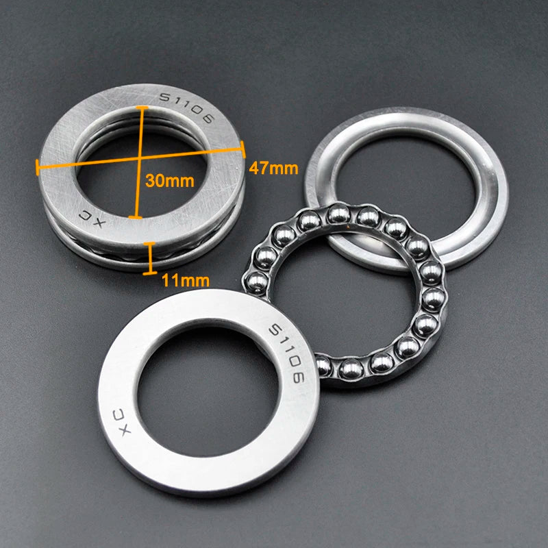 Thrust Ball Bearings 51100-51108 &ndash; High Precision Steel 51106 30x47x11mm / CHINA / 10Pcs