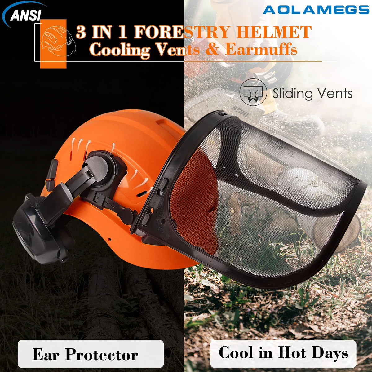 SF06 Forestry Safety Helmet &ndash; Visor Earmuffs Goggles