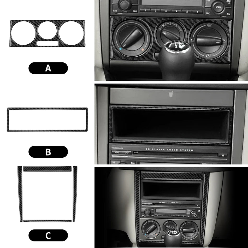 Zachte dashboard-sierlijst van koolstofvezel voor VW Golf 4 Jetta MK4 1999