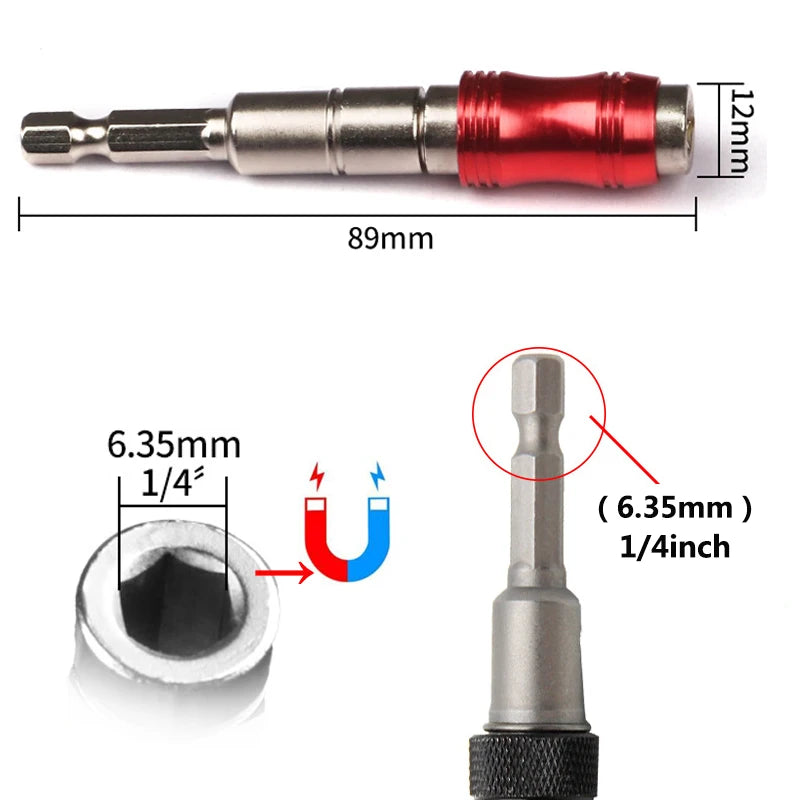1 Quarter Hex Magnetic Ring Screwdriver Bits &ndash; Quick Change