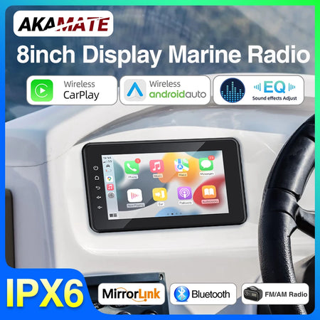 AKAMATE MS-80RV &ndash; 8 Inch Waterproof CarPlay Android Auto