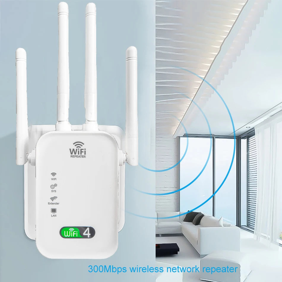 300M &ndash; Wireless Signal Booster for Home Coverage Enhancement EU Plug