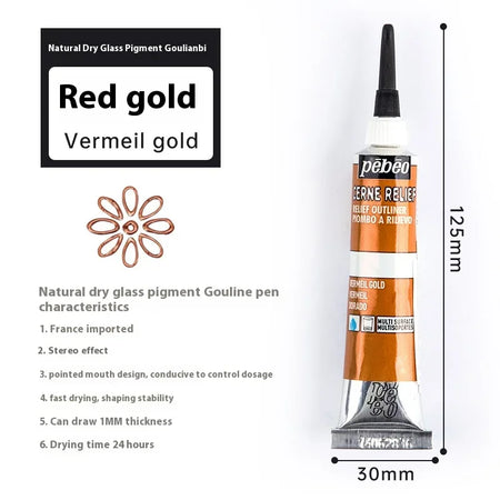 Pebeo Acrylic Paint 20ml Tube &ndash; Waterproof Multi Surface 20ml Vermeil gold