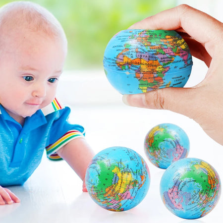 Earth Squeeze Balls Soft Foam Globe - Hands Stress Relief