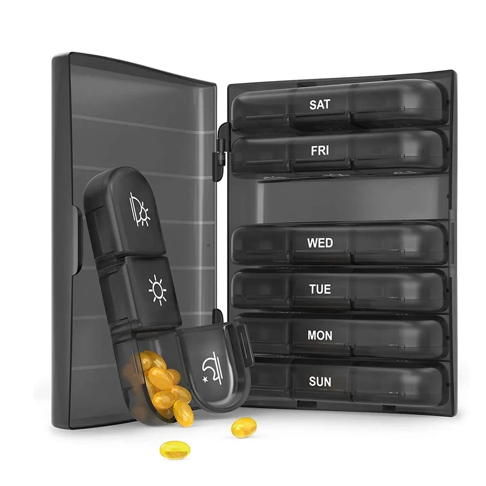 Portable 7 Days 21 Grids Pill Box &ndash; Large Capacity Case
