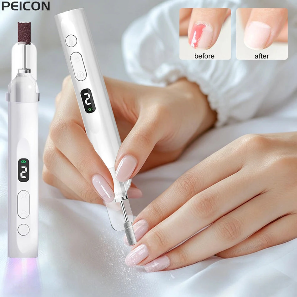 Rechargeable Nail Drill Machine with UV Lamp for Manicure, Electric File