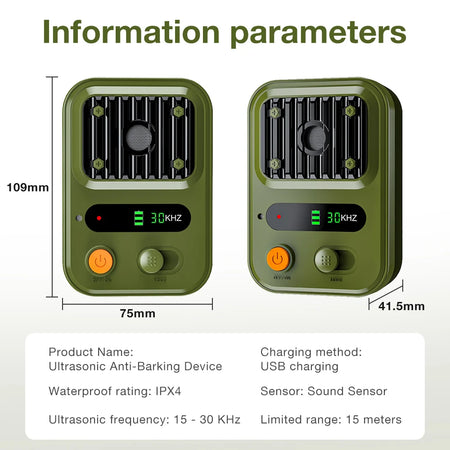 Voice Control Dog Stopper &ndash; Rechargeable Bark Deterrent