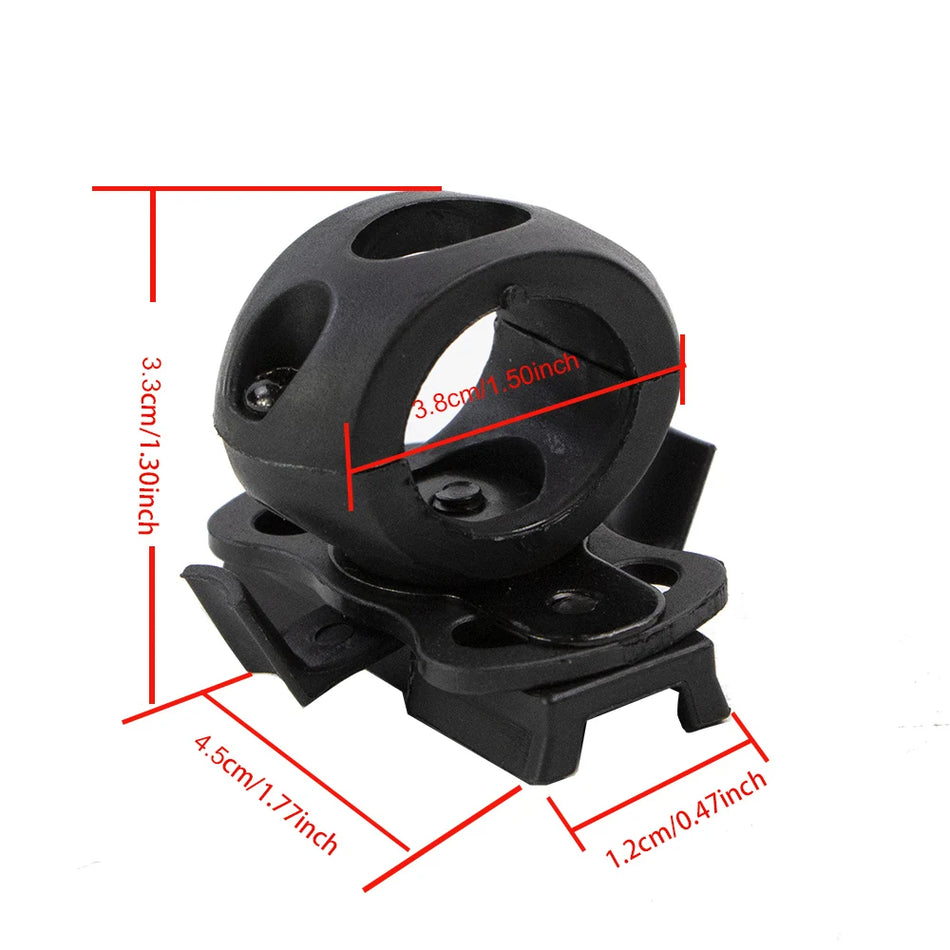 Supporto per torcia da casco tattico con supporto rotante a 360 gradi
