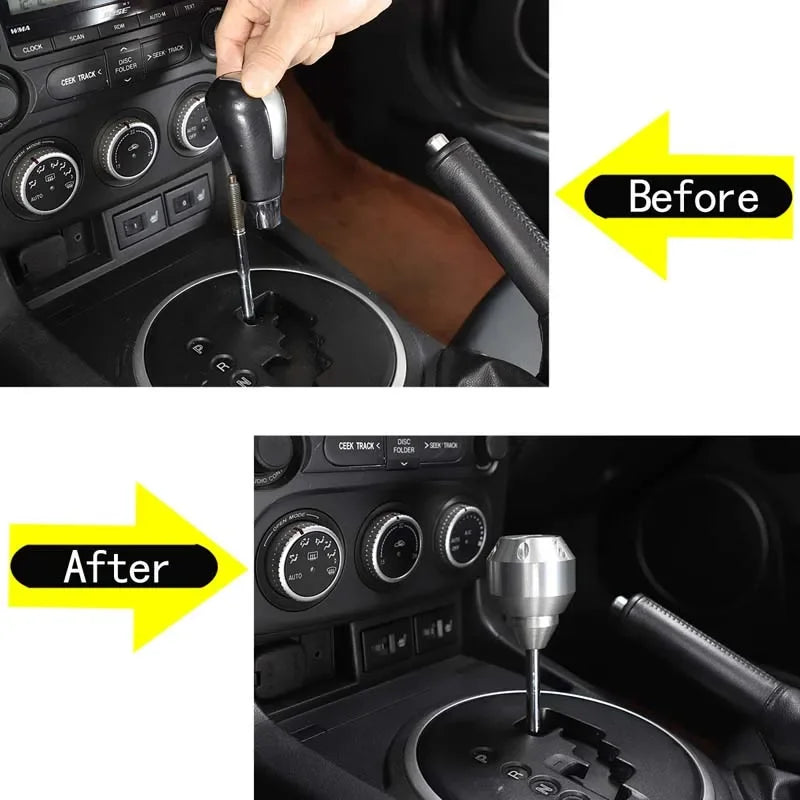 Головка алюминиевой ручки переключения передач для Mazda MX5 NC 2009-2015 серебристая