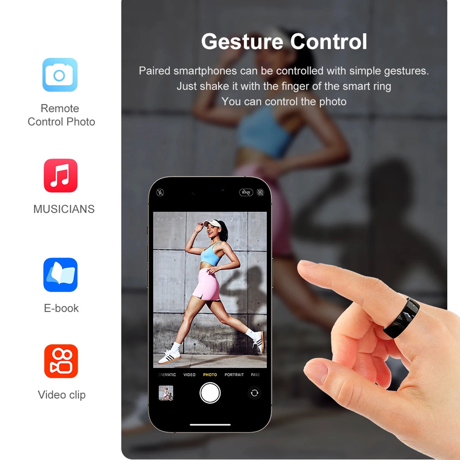 R05 Smart Ring with NFC, Heart Rate &amp; Sleep Monitor, 5ATM Waterproof