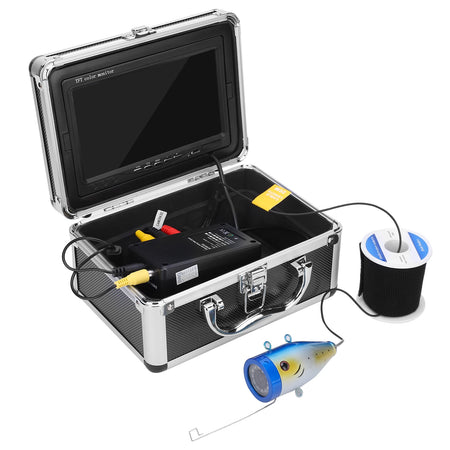 7in Underwater Fishing Camera with Color Monitor &amp; 12 LEDs - IP68 Waterproof, 20m Cable
