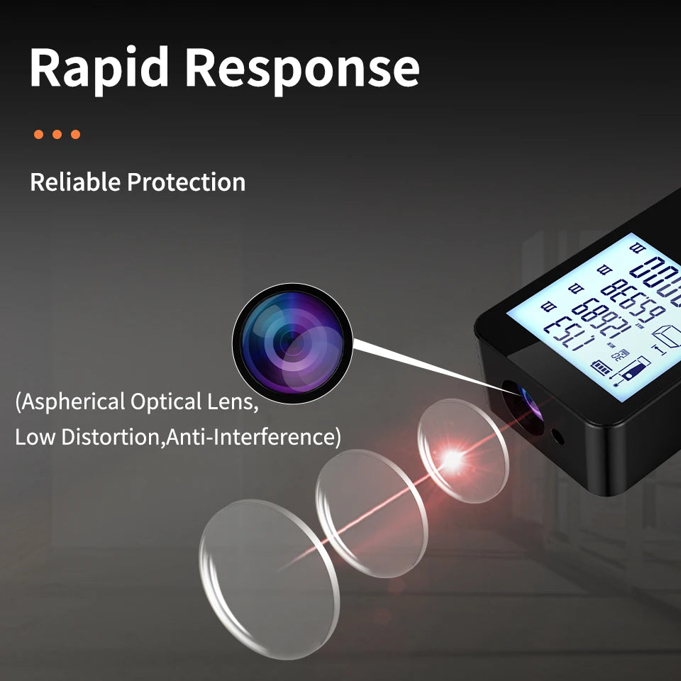 Aicevoos Rechargeable Digital Laser Rangefinder - Accurate Distance Meter up to 120M