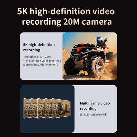 Action Camera 5K Waterproof AI Voice Assistant &ndash; 128G Card