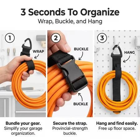 17 Inch Heavy Duty Extension Cord Organizer, Adjustable Triangle Clip Cord Hanger for Garage Storage (1/6 Pack) by InterCyprus Trading Ltd
