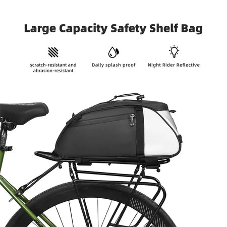 Lixada Bike Trunk Bag &ndash; Large Capacity Reflective Storage