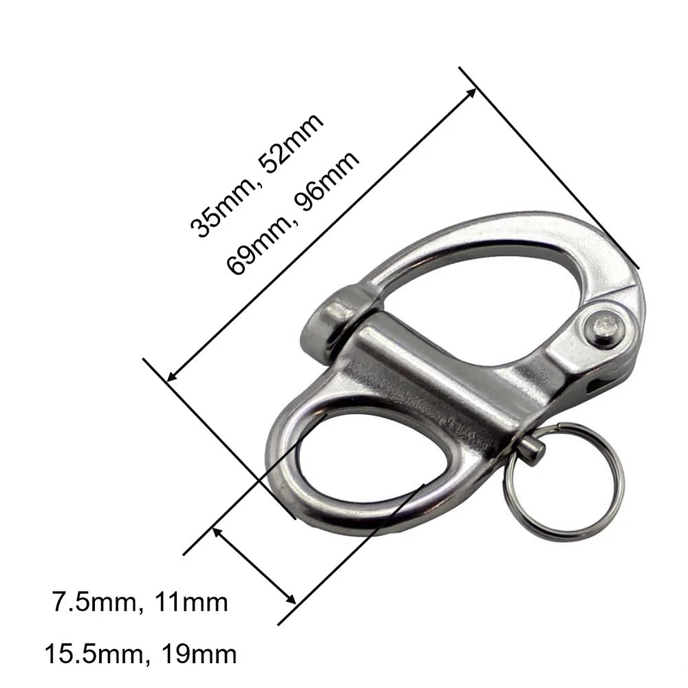 Premium 5PCS 316 Stainless Steel Quick Release Snap Shackles for Rigging and Sailing