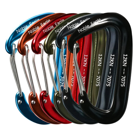 6Pcs 12kN Carabiners Set &ndash; Ultra Lightweight Outdoor Use Noble12KN 6PCS Mix