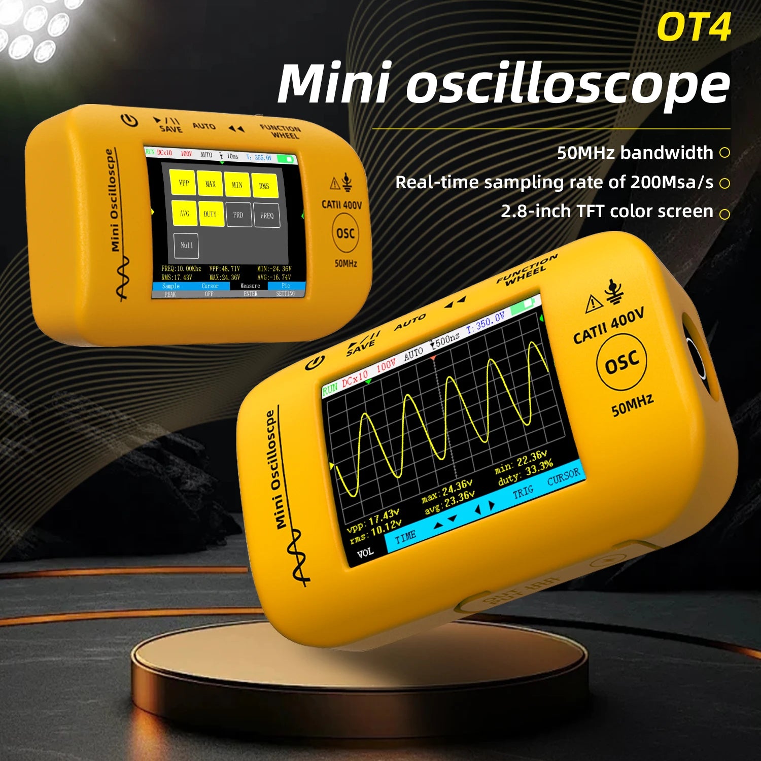 BSIDE OT4 Mini Oscilloscope 50MHz &ndash; Portable Pocket Scope