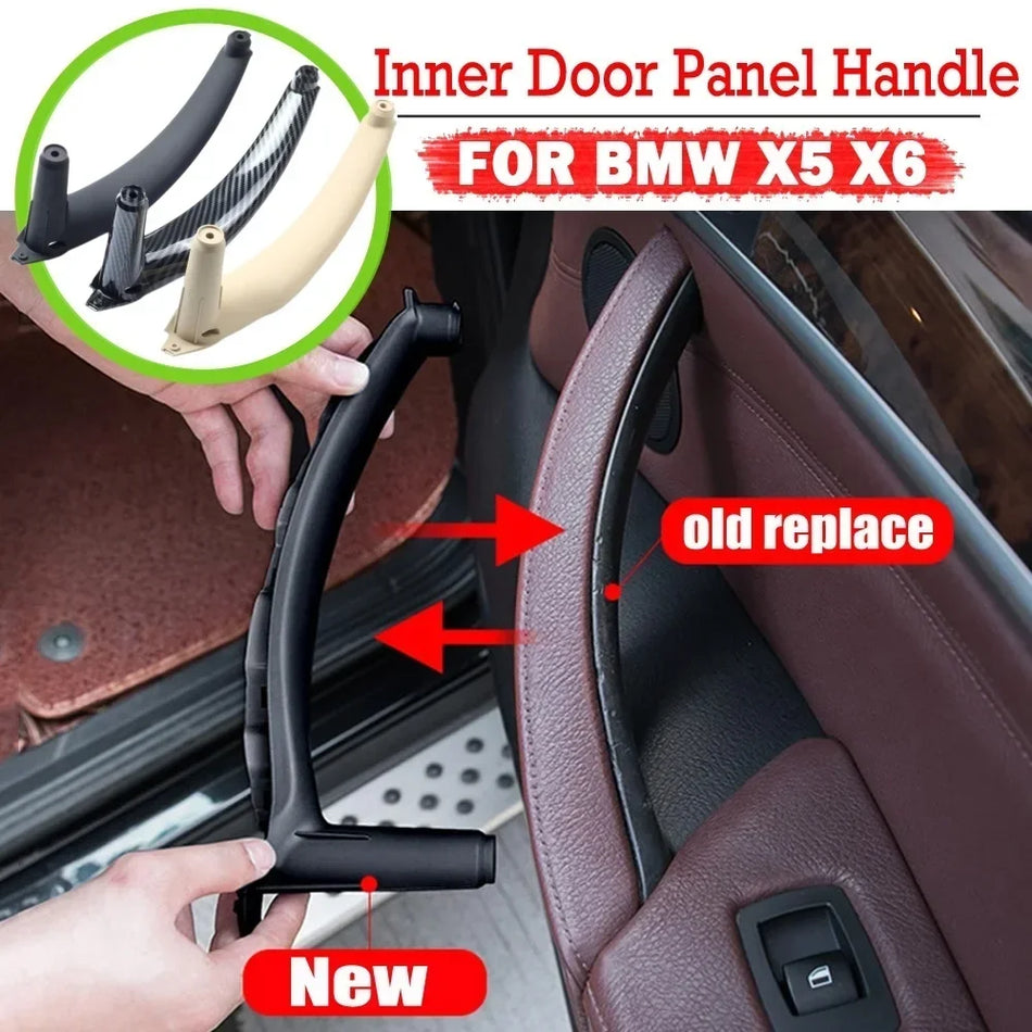 Capa do Acabamento do Painel Interior da Porta Frontal Esquerda do Descanso de Braço, Plástico ABS, para BMW X5 X6 (E70/E71 2007-2014)
