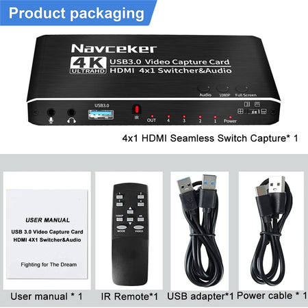 Navceker 4K USB 3.0 Capture Card - 4K Capture And Streaming