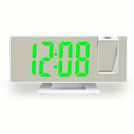 LED Projection Alarm Clock with USB D2363-WG