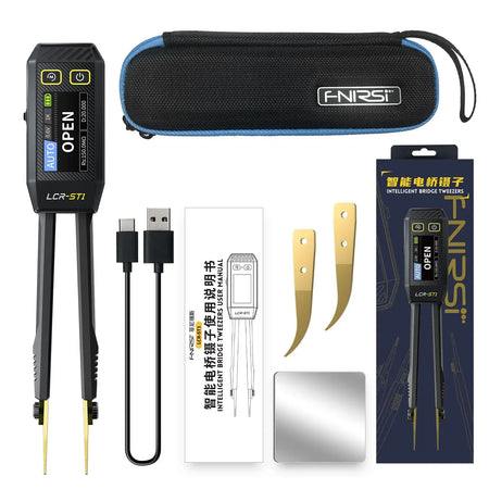 FNIRSI LCR-ST1 Bridge Tweezers &ndash; Precision LCR SMD ESR Tester and Measurement Tool LCR-ST1-Bag