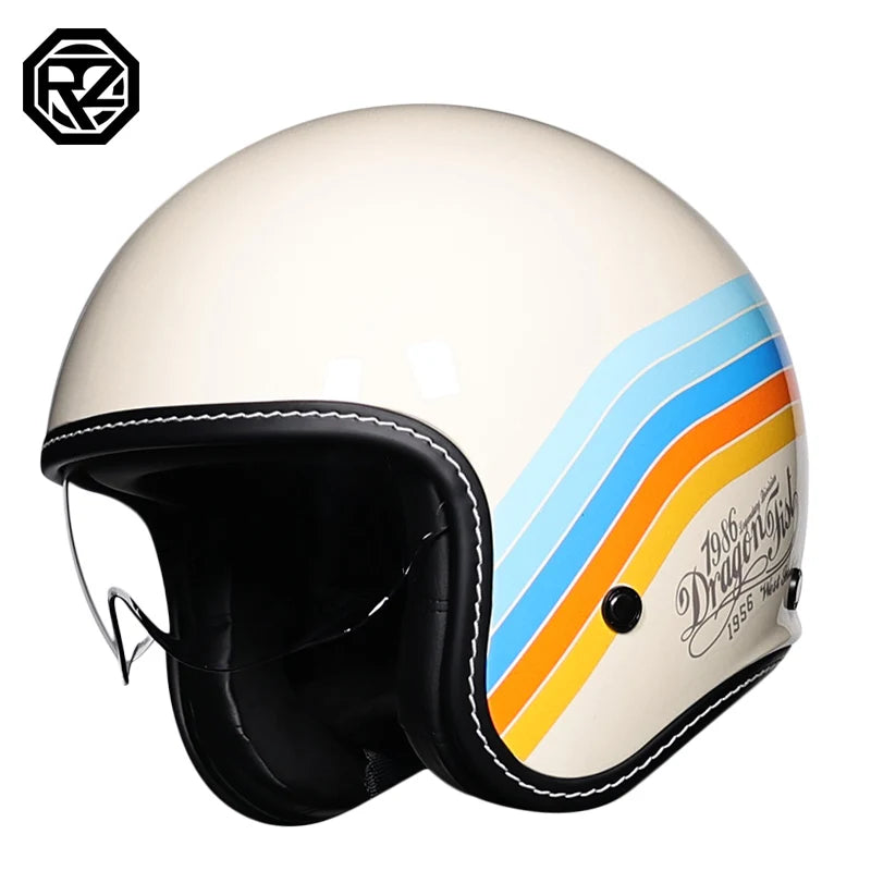 OrzChoice 2025 Retro Motorcycle Helmet - Built In Lens