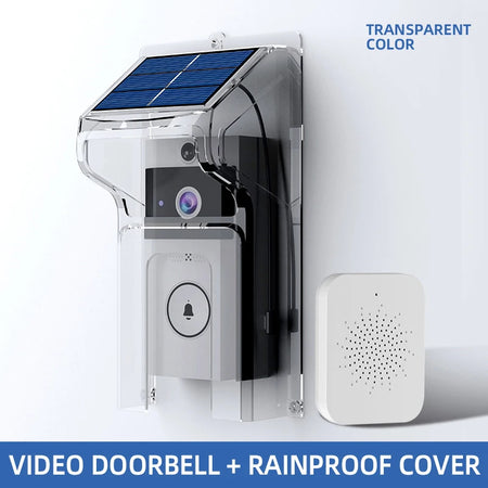 Luxuglow Wireless WiFi Doorbell &ndash; Solar Powered Doorbell doorbell with cover