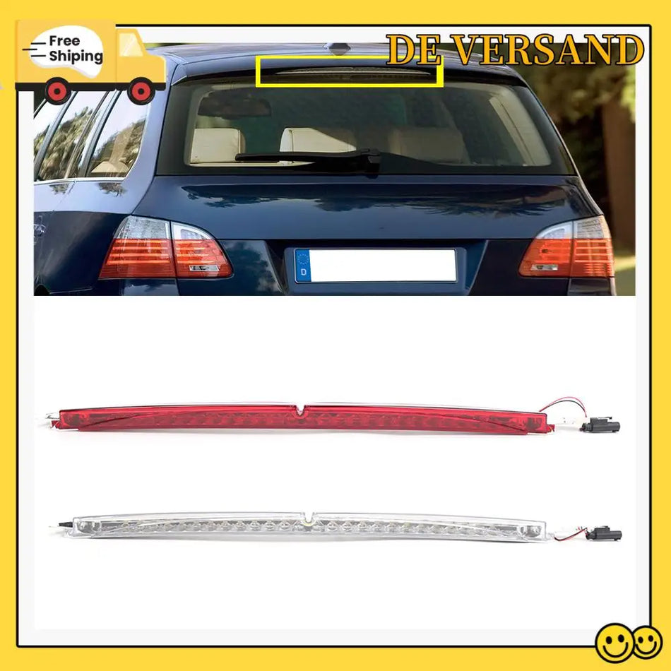 High Mount Stop Light for BMW E61 Red LED Third Brake Lamp Replacement compatible with BMW 5 Series Wagon 2004-2010