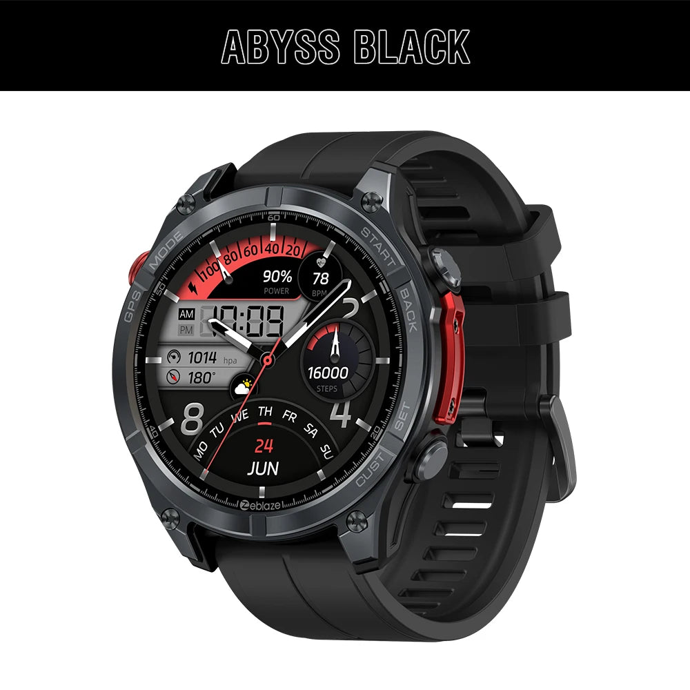 Zeblaze Stratos 4 GPS Smartwatch &ndash; 1.43 Inch AMOLED Display Abyss Black