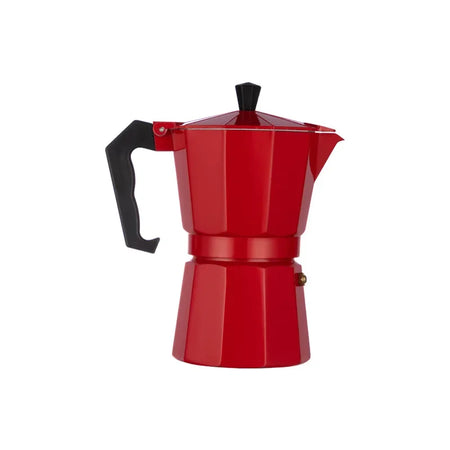 Moka Espresso Coffee Maker Pot - Stovetop Percolator for Caf&eacute; Brewing 3cup (150ML) Red
