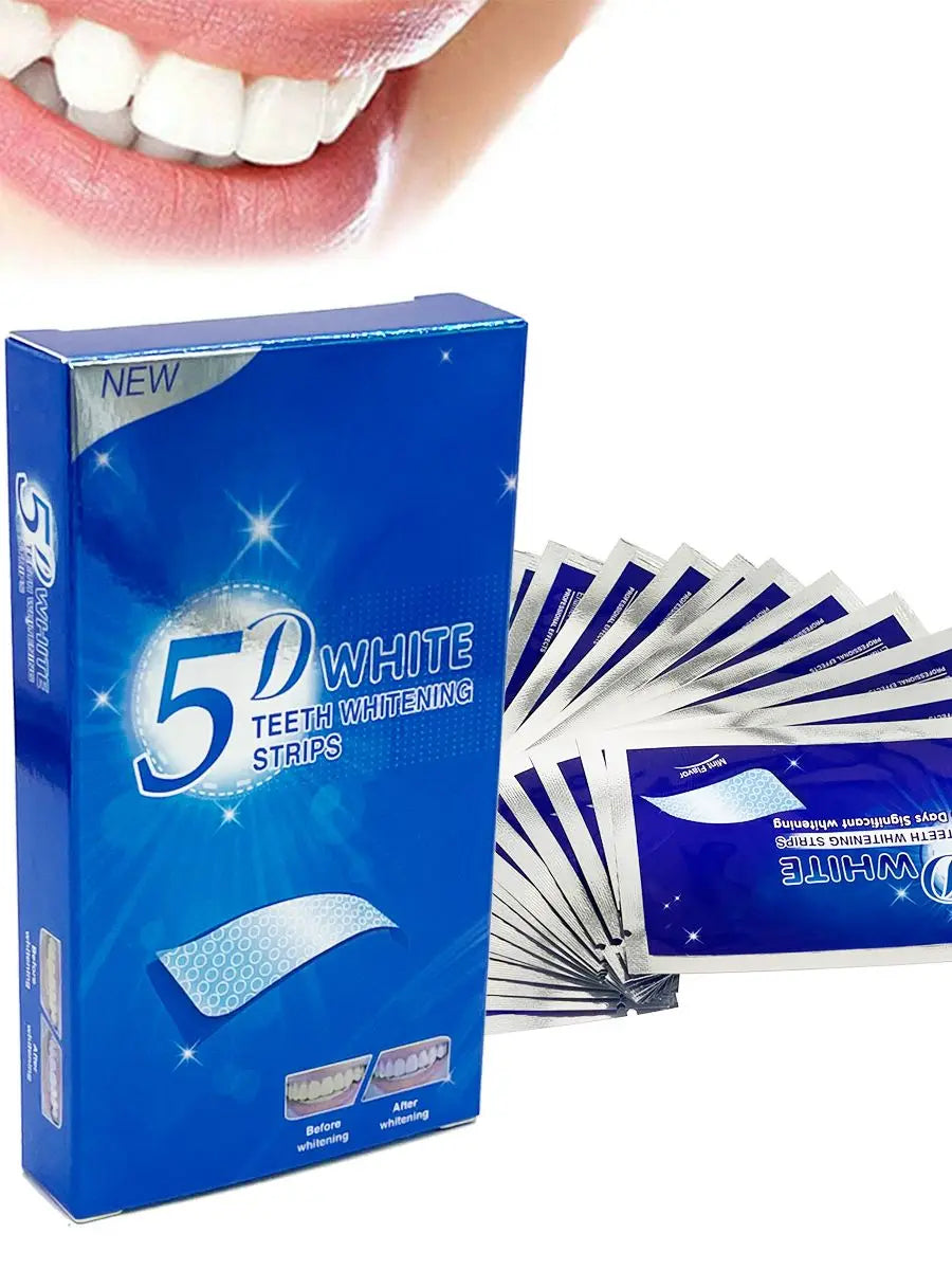 5D White Teeth Whitening Strips &ndash; Professional Whitening Effects 28Pcs(14Pair) Strips