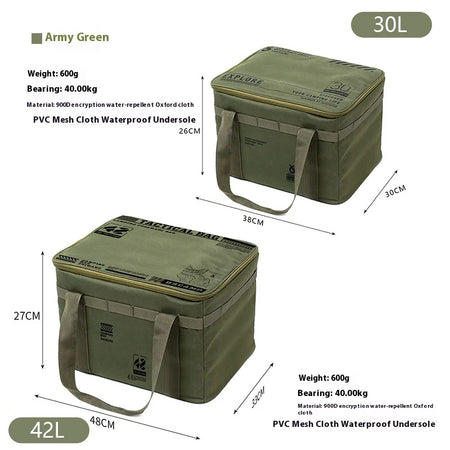 30-42L Insulated Camping Storage Bag - Tactical &amp; Multi-functional Green 30L / CHINA