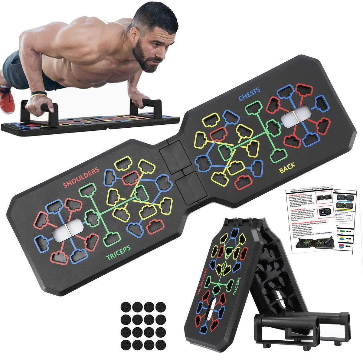 Foldable Push Up Board Set With Handles &ndash; Full Body Training TKFWCBYW