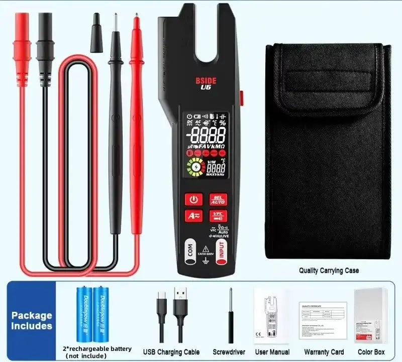 BSIDE U6 True RMS 600A USB Clamp Meter NCV Digital Tester U6
