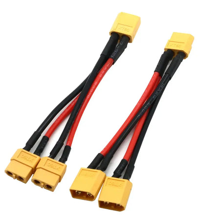 XT60 Parallel Battery Connector Male/Female Cable Dual Extension Y Splitter/ 3-Way 14AWG Silicone Wire for RC Battery Motor by InterCyprus Trading Ltd