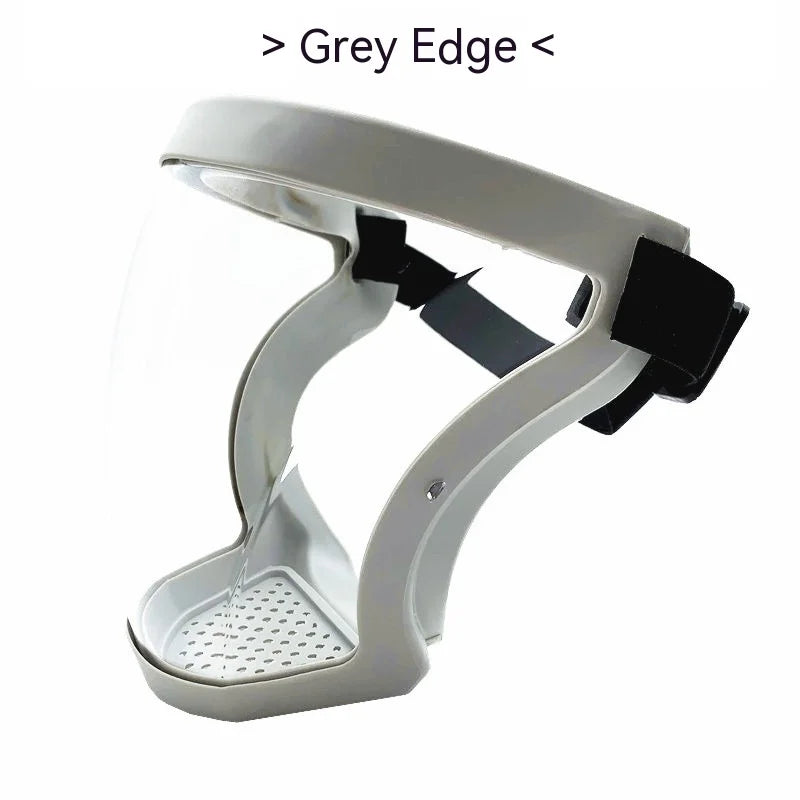 Transparent Facial Protector - Anti-Fog, Oil Proof, Full Face Shield for Weed Whacking &amp; Kitchen Use grey