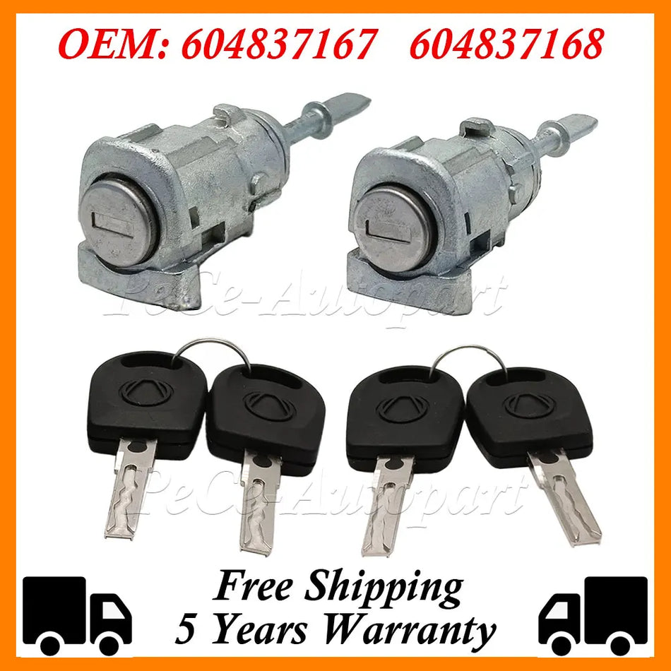 Cilindro de cerradura de puerta izquierdo derecho para VW Golf Mk4 Bora Fabia Polo