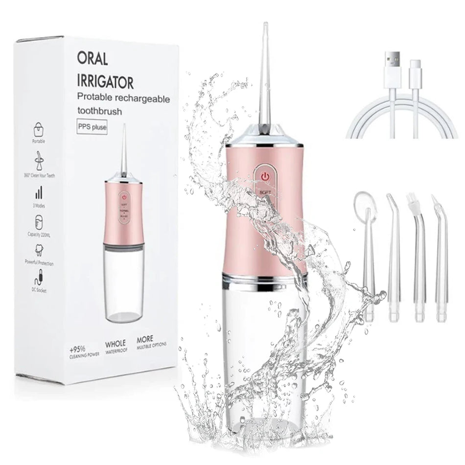 USB Rechargeable Portable Water Flosser | IPX7 Waterproof Dental Clean