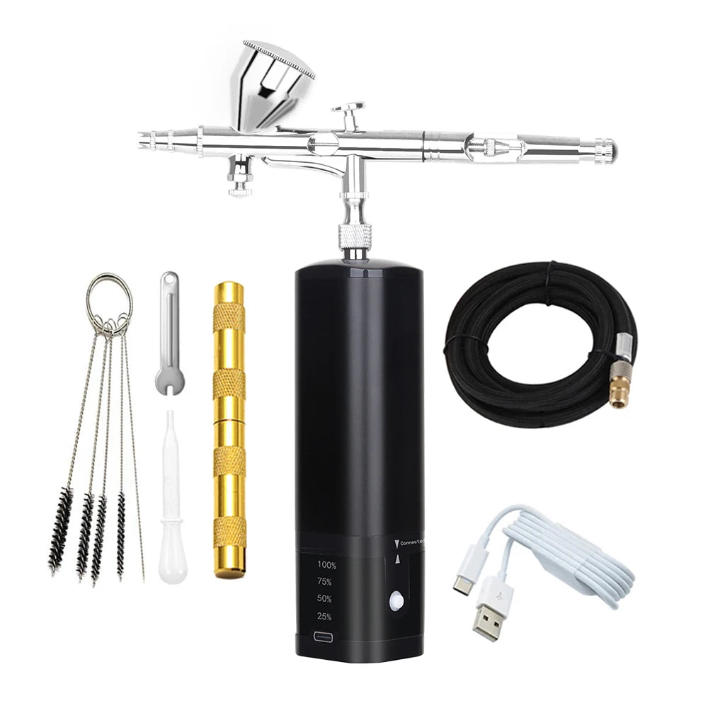 Portable Cordless Airbrush Mini Compressor Set - Noiseless C / CHINA